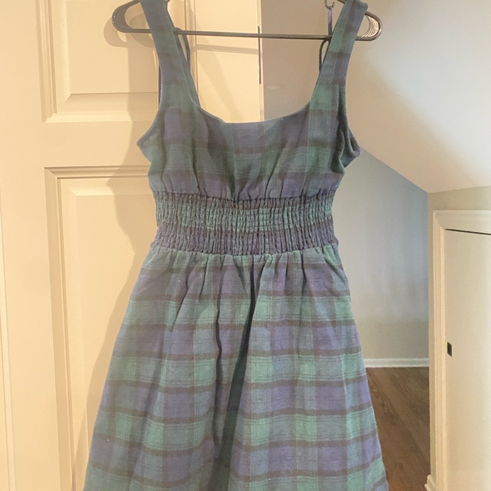 Hill House Blue and Green Smocked Dress